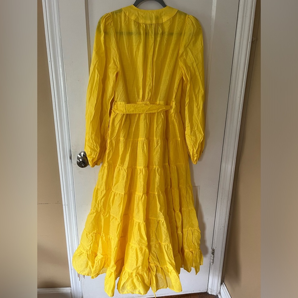 NWT Banana Republic Yellow Wrap Dress - Picture 3 of 5